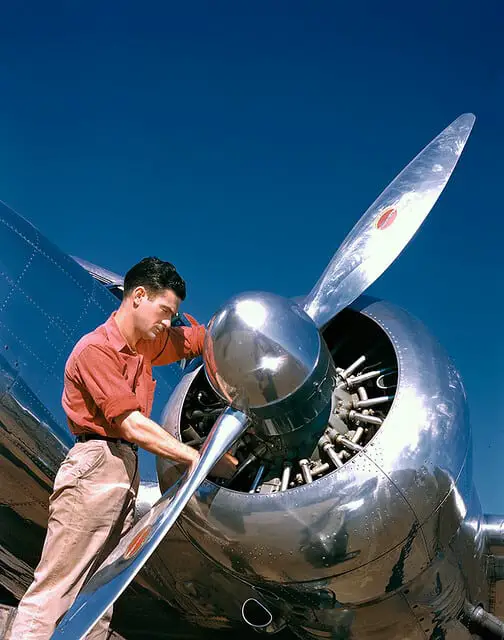 aircraft mechanic working